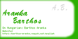 aranka barthos business card